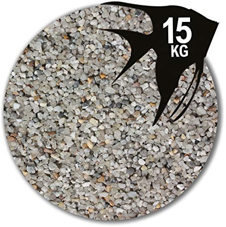 Anbobo 15 kg Aquariumsand hellgrau Aquariensand Aquariumkies Aquarienkies 17 Körnungen (2,0-3,15 mm)