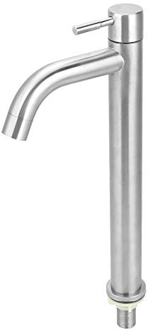 Taidda- Rubinetto da Cucina in Acciaio Inox, Rubinetto Singolo Acqua Fredda Lavabo, Rubinetto Lavello, Acciaio Inox per Cucina Domestica Argento