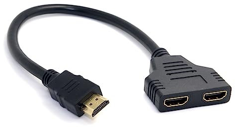 OuiSmart Adaptateur 2 Ports Cable HDMI 1080P Gold 3D Full HD