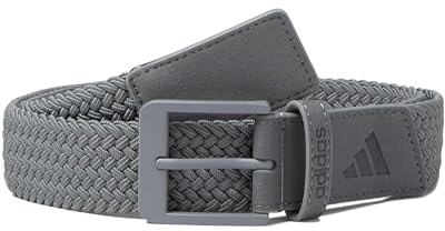 adidas unisex-adult Braided Stretch Belt, Grey Three, Medium-Large