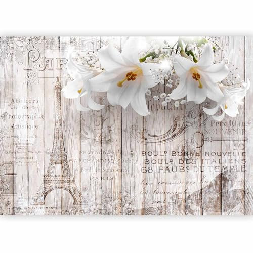 murando PREMIUM Papier peint Fleurs Lys 400x280 cm Décoration Murale XXL Poster Tableaux Muraux Tapisserie Photo Trompe l'oeil Bois Optique Paris b-C-0211-a-a