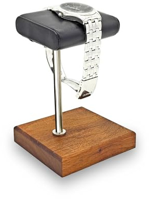 CHADWICK Uhrenständer Marmorsockel - Eleganter & Langlebiger Uhren-Display-Halter für Uhren, Armbänder, Halskette, Glatte Ecken & PU-Leder-Tablett, Männer Geschenk für Vatertag, Weihnachten