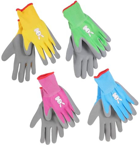 Sosoport 4 Paare Kinderhandschuhe Garten Schutzhandschuhe Gartenschutzhandschuhe Arbeitshandschuhe Für Den Garten Gewächshaus Arbeitsgerät Draussen Fräulein Xs