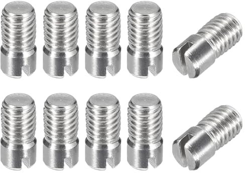 sourcing map 10 Stück M5 x 10mm geschlitzter zylindrischer Stift aus 304 Edelstahl, Gewindezapfen zur Positionierung von Möbeln und Schränken