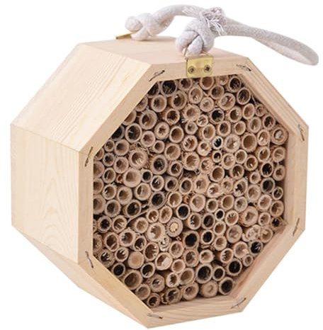 Yuattory Casa di Legno per Insetti, Api, Insetti, Legno Naturale, Ecologico, Hotel, Giardino, Facile Installazione, Bello, Facile Cura