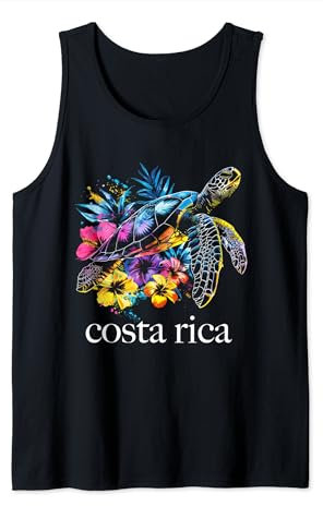 Costa Rica Meeresschildkröte Blumen Tauchen Surfer Souvenir Tank Top