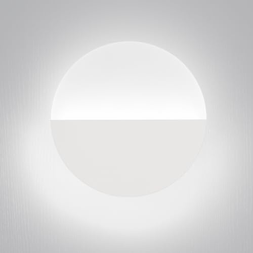 LIGKIN LED Aplique de Pared Interior 8W Redonda Moderna Lámpara de Pared 6000K Luz Blanca Acrílico Lámpara de Pared Iluminación Decorativa para Dormitorio Escalera Pasillo, Blanco