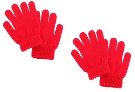 LIFKOME 2stücke Kinderhandschuhe Für Herbst Und Winter Strickhandschuhe Rot Fünf Finger Warm Und Geeignet Für Alte Jungen Und Mädchen Perfektes Zubehör Für