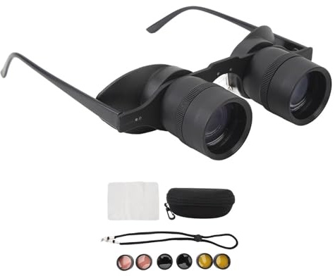 lvifloae FernglasBrille,Fernglas Brille Mit Fernglas 10-facher Zoom mit polarisierter Linse, freihndig verstellbare optische HDTeleskopbrille zum Angeln, Vogelbeobachtung