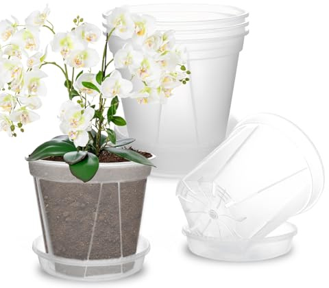 AONYIYI Pot à orchidée avec Soucoupe - 15,24 cm
