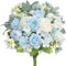 Zythrem Blue Artificial Flowers Silk Mix Chrysanthemum Hydrangea Bouquet Faux Spring Summer Decorative Flowers for Wedding Party Home Garden Table Kitchen Grave Floral Arrangement