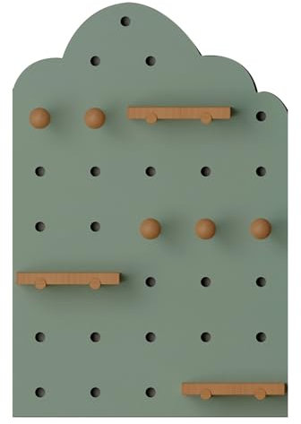 Générique Panneau perforé en bois, affichage mural, kit de panneau perforé de rangement, organisateur mural for la maison, le bureau, le garage (couleur : style 6)(Green,23.6X47in)
