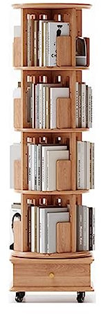 CLLBANT Zuverlässiges Bücherregal Stapelbares Bücherregal Leises 360° Drehbares Bücherregal Mit Rollen Eck-Präsentationsregal Bücherregal Mit Stauraum Bücherregal Sicher Und Stab