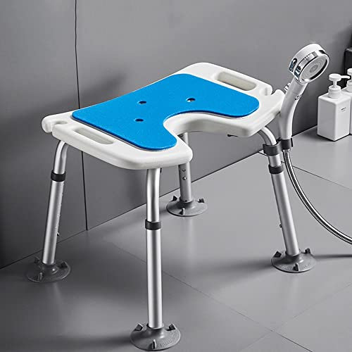 Sedia da doccia con altezza regolabile e sedile antiscivolo per anziani, disabili e handicap, sgabello da bagno per la sicurezza in vasca da bagno e bagno