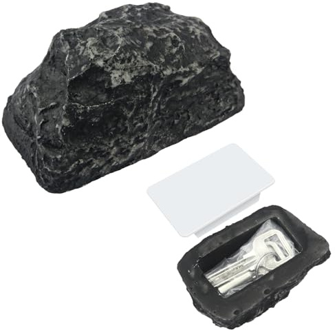 Lunhoo Fake Rock Key Hider, Waterproof Key Hiders Outside, Fake Rock Hidden Storage Keys Hider Outside for Garden or Yard