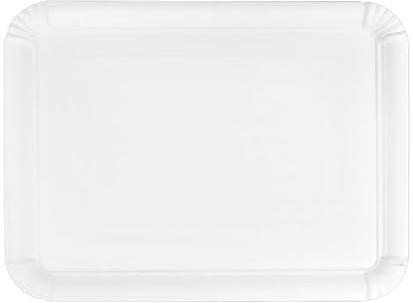 Monouso | 100 Bandeja de Cartón Blanca 20×27 cm | Rectangular Compacta | Resistente al Aceite y Calor | Ideal para Degustaciones y Catering | Pack de 100 Unidades