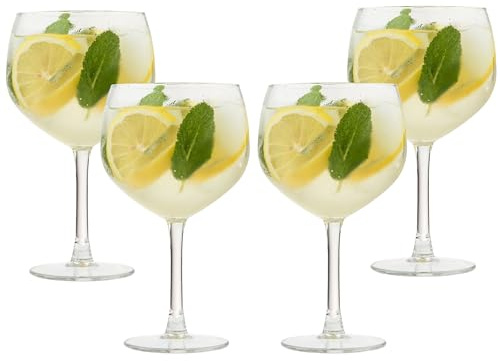 4-tlg. Set bauchige Gin Gläser - Ballon Gläser für Gin | Spülmaschinenfest - Gin Tonic Gläser - Cocktailgläser