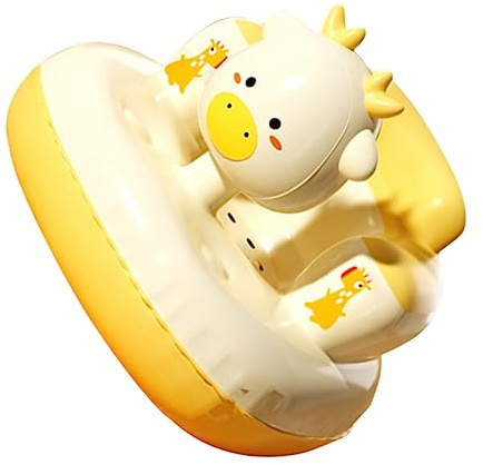 HANABASS Aufblasbarer Babystuhl Mit Rückenlehne Cartoon Design Tragbarer Badehocker Für Babys Leichtes Aufblasbares Möbel Für Bad Und Reisen