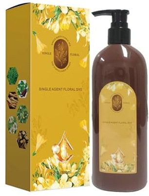 Pflegende Pflanzenhaarfarbe, langanhaltendes und natürliches Haarfarbenshampoo zur Grauabdeckung, Einzelwirkstoff-Blumenfarbe, macht das Haar geschmeidig und verleiht ihm Glanz (Kastanienbraun)