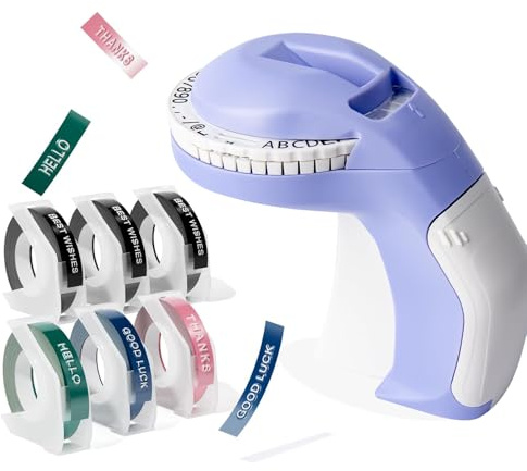 Embossing Label Maker, Clicker Tape Labelling Machine, Clicky Old Style Label Maker, 3D Handheld Thermal Printer, Name Labeller, Label Maker for Kids, Sticky Back Emboss Label Maker Machine
