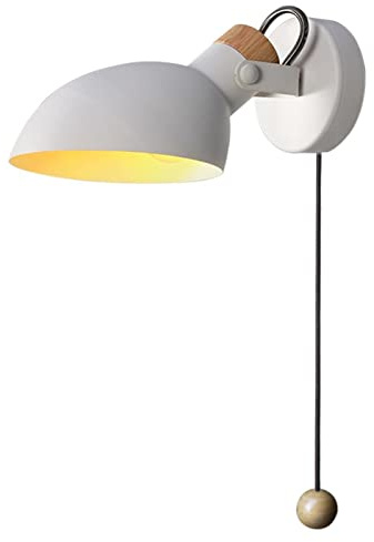Aplique de Pared nórdico, lámpara de Pared Moderna con Forma de antorcha, Apliques de Pared Color macarrón, iluminación Industrial de 1 Cabezal con Bola de tracción, para baño Interior de Estilo