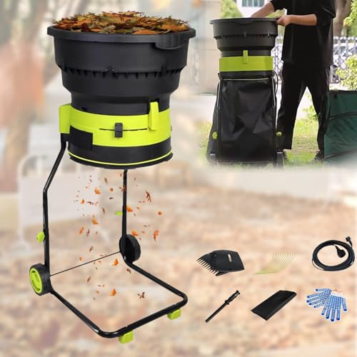 Mulcher Del Trituratore Di Foglie Elettriche Da 2500 W, Con Ruote, Cippure Da Giardino Senza Lama Da 8000 Giri/Min Con Controllo Regolabile, Per Ritagli Di Giardino Pulizia Del Corti 10m power cord