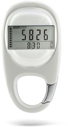 KBOLAE Podomètre de marche à affichage numérique avec clip porte-clés précis suivi de fitness compteur de pas pour la course à pied, blanc
