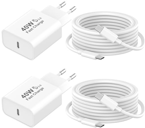 iPhone 17 Chargeur, 4-Pack [Apple MFi Certifié ] 40W USB C Chargeur Rapide et 2M Câble Charge USB C Secteur Mural Adaptateur Alimentation pour iPhone 17/17 Pro Max/Air/16 15/16 15 Plus/16 15 Pro Max