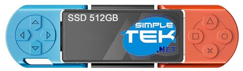 SIMPLETEK - Memoria USB SSD portátil de 512 GB (rojo/azul) de alta velocidad - USB 3.2 Gen 2, doble conector USB-A y USB-C