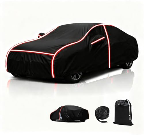 All-Weather Waterproof Car Cover for Jaguar XF, Car Cover Outside Storage for Automobiles Protect from Sun Ice Frost & Snow with Right Side Zipper