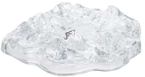 Angoily Cenicero de Cristal Transparente Blanco Diseño Glaciar Resistente al Viento para Interior y Exterior Compacto para Viaje y Balcón Bandeja Decorativa para Fumar y Cigarrillos