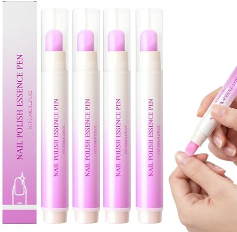 ALONK 4 Stück 3-in-1 Nagelöl Stift, Nagelhautentferner Stift, Nagelpflegestift für Trockene und Beschädigte Nägel