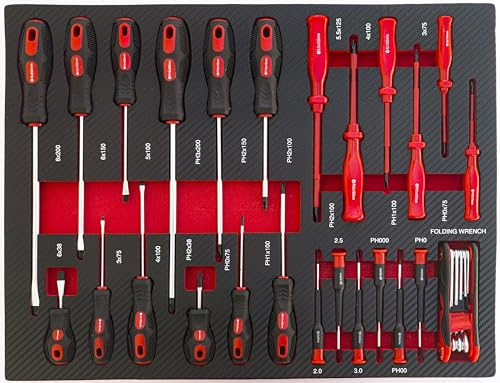 Módulo de Destornilladores Torx, Estrella y Planos - 25 Piezas