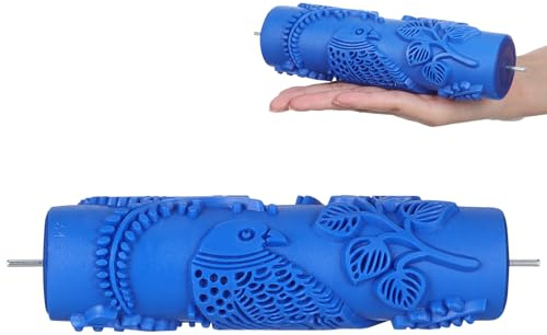 Lurrose Rullo per Pittura Decorativa Murale in Gomma 7 Pollici, Rullo Strutturato per Cartongesso Texture Fantasia, Strumento per Pittura Artistica di Pareti, Applicazione Uniforme