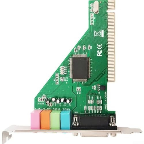 Minhe 4.1 Channel PCI Sound Card Compatible with CMI8738 Chip for Desktop PC Motherboard, Surround Audio Adapter for Windows 98/2000/XP/NT/7/8/10