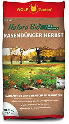 WOLF Garten - Natura Bio - Rasendünger Herbst - NR-H 18,9 für 280 m², braun, 80 x 60 x 111 cm, 3734752
