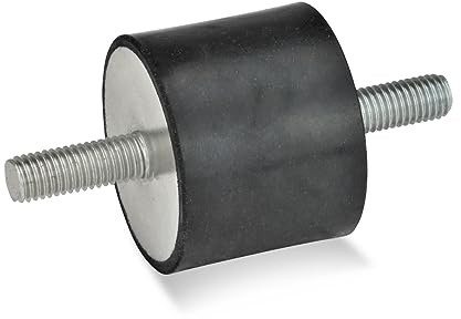 Ganter Normelemente | Anschlagpuffer - GN 351-20-20-M6-SS-55 | Mit 2 Schrauben | Naturkautschuk | 10 Stück