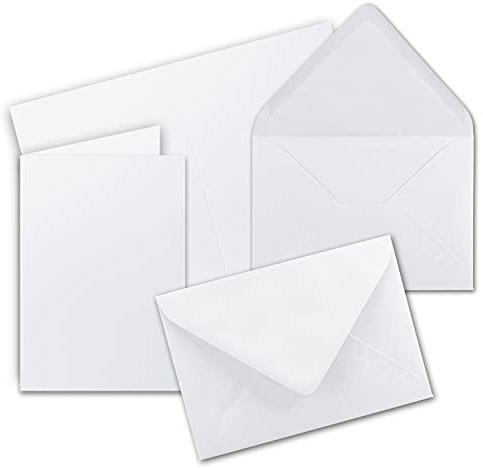 30x Faltkarten Set mit Briefumschlägen DIN A6 / C6 - Hochweiß (Weiß) - 14,8 x 10,5 cm (105 x 148) - Doppelkarten Set - Serie FarbenFroh