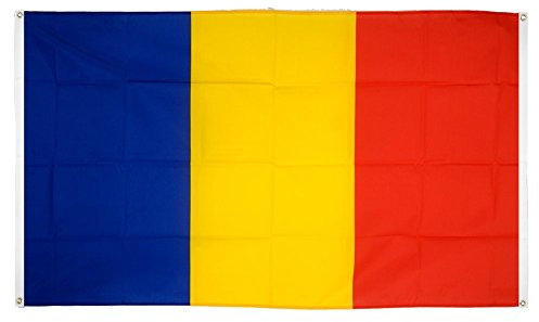 Drapeau de balcon (avec 4 oeillets) Roumanie - 90 x 150 cm + Digni®-sticker gratuit