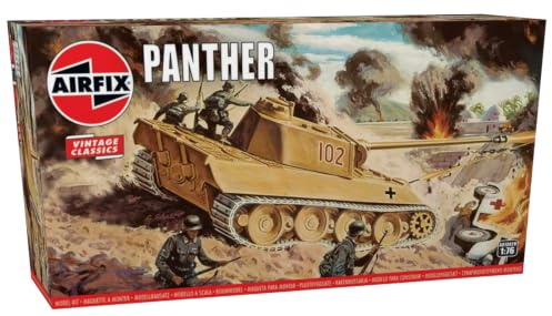 Airfix A01302V 1/76 Modellbausatz Panther Tank, Vintage Classics, grau