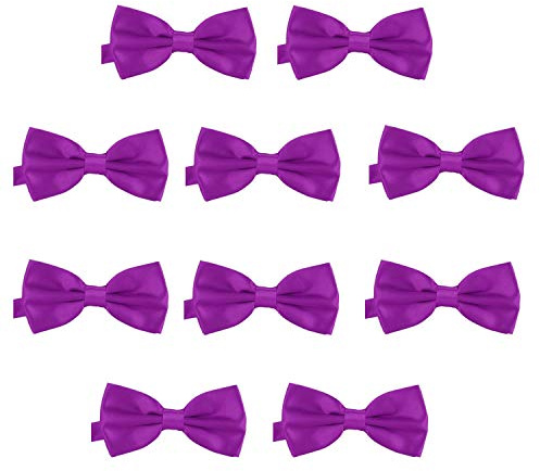 DonDon 10er Set Herren Fliege 12 x 6 cm gebunden und längenverstellbar