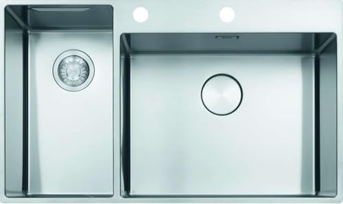 Franke BWX 220-54-27 TL Aufsatzwaschbecken rechteckig Edelstahl (Aufsatzwaschbecken, Eckwaschbecken, Edelstahl, 2 Spülbecken, eckig)