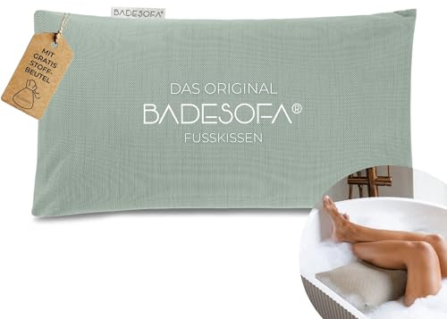 BADESOFA Wannen-Fußkissen in Grün | Fuß-Badewannenkissen, Handgefertigt in Europa, Waschbar & Schnelltrocknend, Floating Spa Kissen für Badewanne