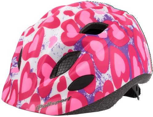 Polisport Junior Glitter hjälm storlek S med Glitter Hearts hjälmhållare