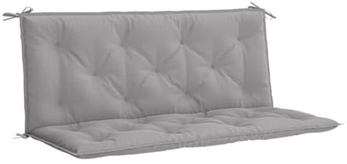 vidaXL Gartenbankauflage 2 STK., Bankauflage Bankkissen Outdoor, Polsterauflage für Gartenbank, Sitzkissen Rückenkissen, Grau 120cm Oxford-Gewebe