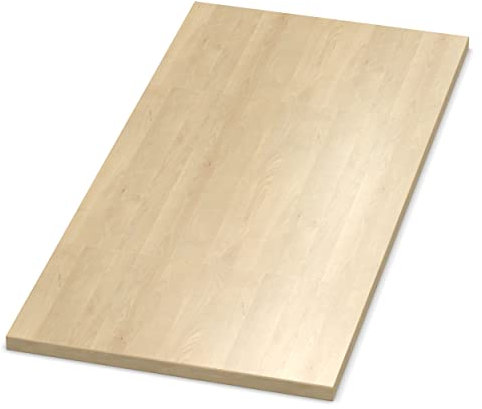 AUPROTEC Tischplatte 19mm Mandal Ahorn Natur 900 mm x 500 mm Holzplatte Dekor Spanplatte mit 2mm ABS Kante Auswahl: 90x50 cm