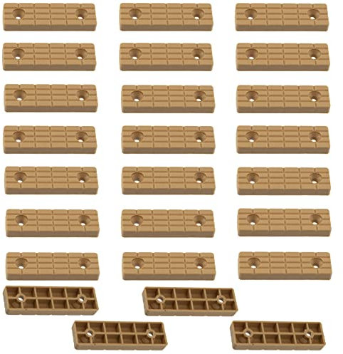 AERZETIX - C65809 - Lot de 25 Patins/Pieds de Meuble 56x16x7 mm en Plastique à Visser rectangulaires - Couleur hêtre - Table Armoire Commode Placard lit cale Accessoire Protection sols Hauteur