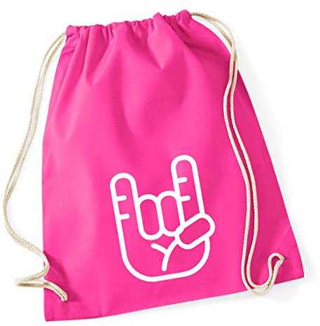 Huuraa Stoffbeutel Pommesgabel Hand Geschenk 12 Liter Fuchsia Baumwolle Pommesgabel Aufmerksamkeit