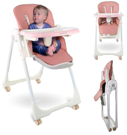 Mobiclinic® kids, Seggiolone per bambini, Evolutiva, Pieghevole, Trasformabile in, Simba, Imbracatura a 5 punti, Ruote con freno, Doppio vassoio estraibile, Tessuto lavabile, Regolabile