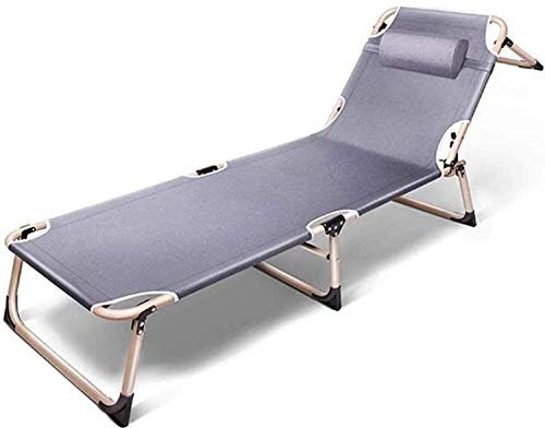 Leichter Camping-Klappstuhl, gepolsterte, Flache Garten-Sonnenliegen, wetterfest (Grau)